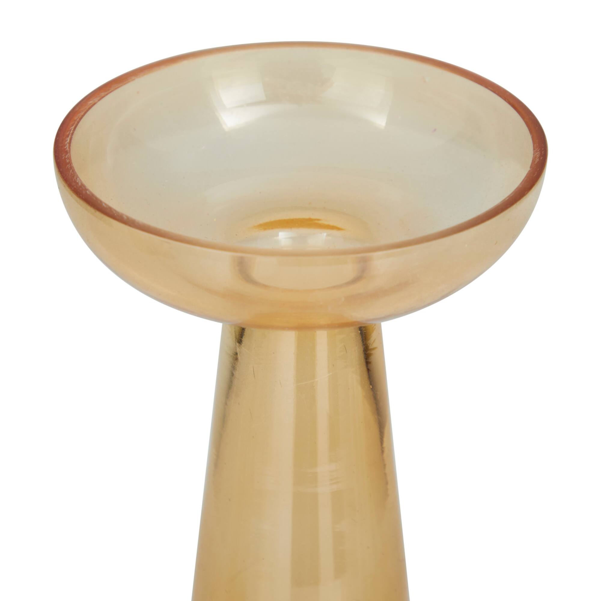 Set of 3 Gold Glass Contemporary Candle Holder, 3" x 3" x 3"